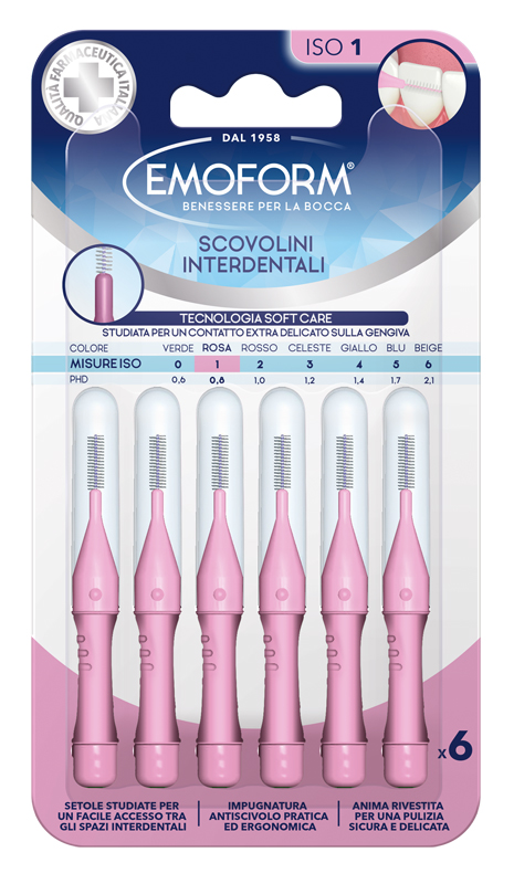 EMOFORM SCOVOLINO ISO 1 ROSA 6 PEZZI - Farmacia Bartoli
