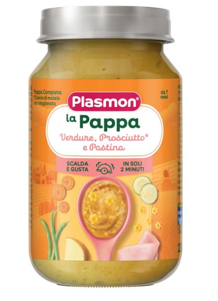 PLASMON LA PAPPA VERDURE PROSCIUTTO E PASTINA 200 G - Farmacia Bartoli