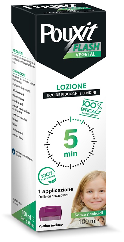 POUXIT FLASH VEGETAL LOZIONE PIDOCCHI E LENDINI 100 ML CON PETTINE - Farmacia Bartoli