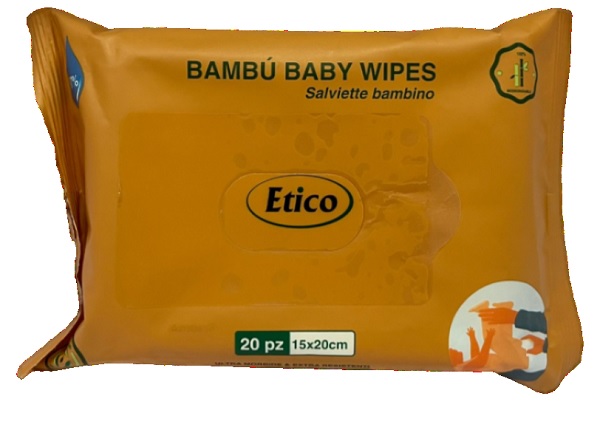 ETICO BAMBU' BABY WIPES SALVIETTE BAMBINO 20 PEZZI - Farmacia Bartoli