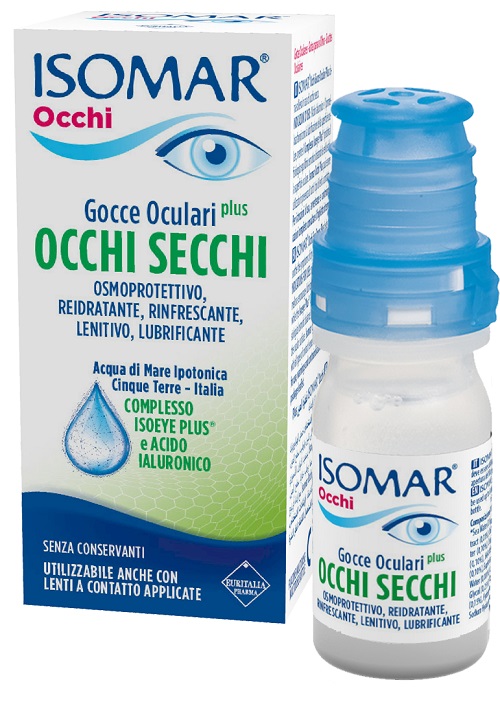 ISOMAR OCCHI SECCHI PLUS GOCCE OCULARI ACIDO IALURONICO 0,25% 10 ML - Farmacia Bartoli