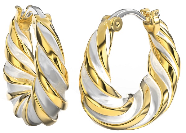 BJT364 ORECCHINO ALARA WHITE GOLD PLATED - Farmacia Bartoli