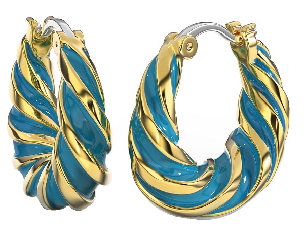 BJT366 ORECCHINO ALARA TURQUOISE GOLD PLATED - Farmacia Bartoli
