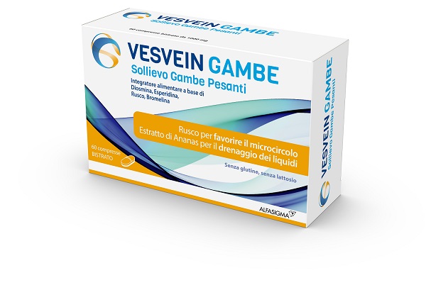 VESVEIN GAMBE SOLLIEVO GAMBE PESANTI 60 COMPRESSE BISTRATO DA 1000 MG SENZA GLUTINE SENZA LATTOSIO - Farmacia Bartoli