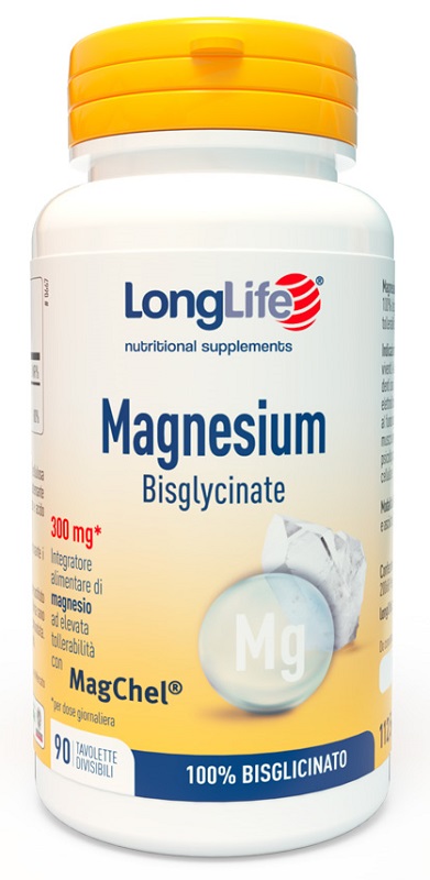 LONGLIFE MAGNESIUM BISGLYCINATE 90 TAVOLETTE DIVISIBILI SENZA GLUTINE - Farmacia Bartoli