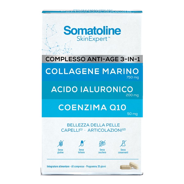 SOMATOLINE COMPLESSO ANTI AGE 3IN1 60 COMPRESSE SENZA GLUTINE SENZA LATTOSIO - Farmacia Bartoli