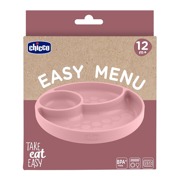 CHICCO PIATTO PORZIONATO ROSA 12M+ - Farmacia Bartoli