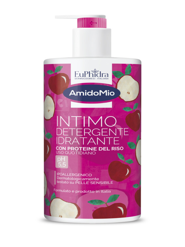 AMIDOMIO INTIMO DETERGENTE IDRATANTE CON PROTEINE DEL RISO USO QUOTIDIANO PH 5,5 IPOALLERGENICO 750 ML - Farmacia Bartoli